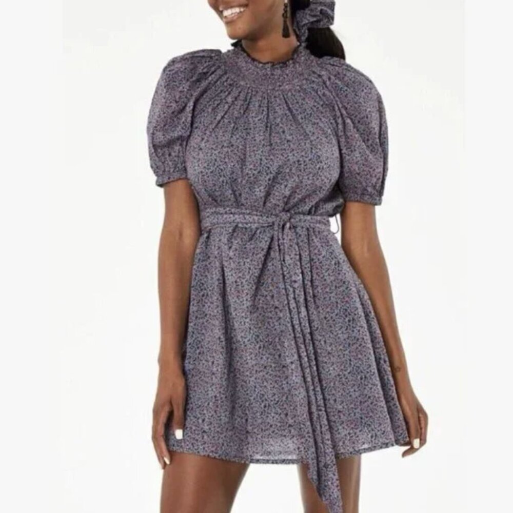 Roller Rabbit Natal Ainsley Floral Puff Sleeve Dress with Tie Womenโs Size S